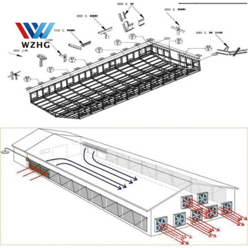 Prefab custom poultry farm steel structure house 10000 pcs chicken broiler house steel metal sheds for poultry farm for sale